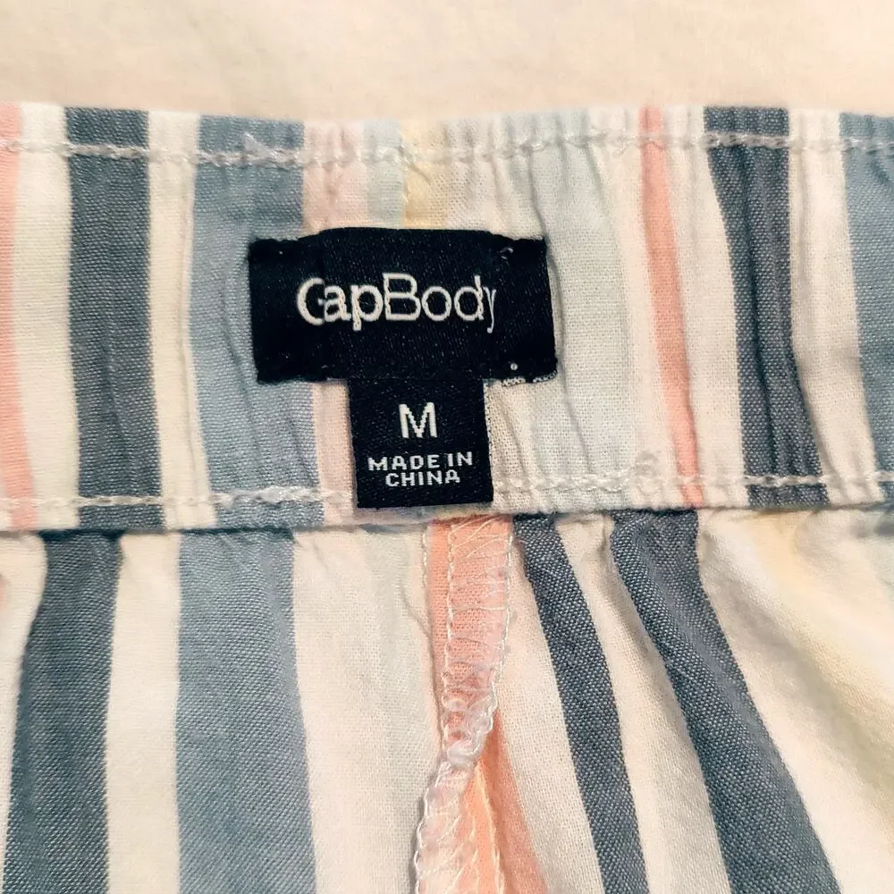 Gap Body Cotton Lounge Shorts Striped‎ Pastel Drawstring M